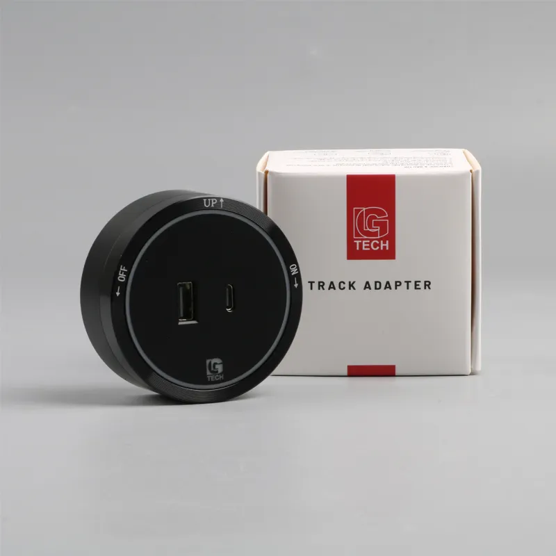 Ổ cắm USB và Type C cho thanh ray viền kim loại đen LG Tech LG-S2-05B - Thế hệ hai - 2