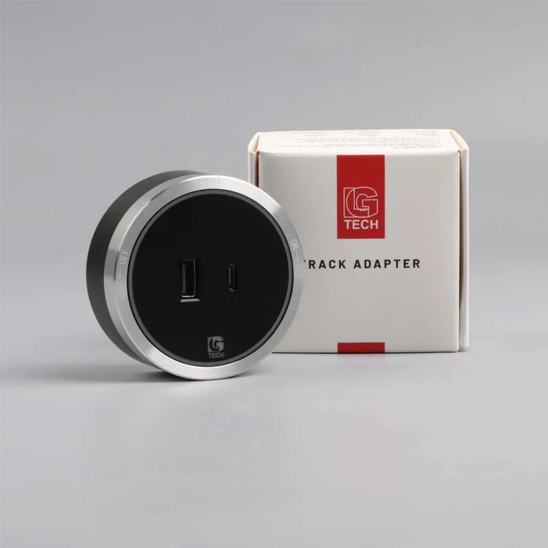 Ổ cắm USB và Type C cho thanh ray viền kim loại bạc LG Tech