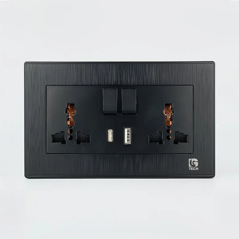 Ổ điện âm tường 3 chấu đôi có cổng sạc USB và Type-c 10W LG Tech LG-B21-155 - 2