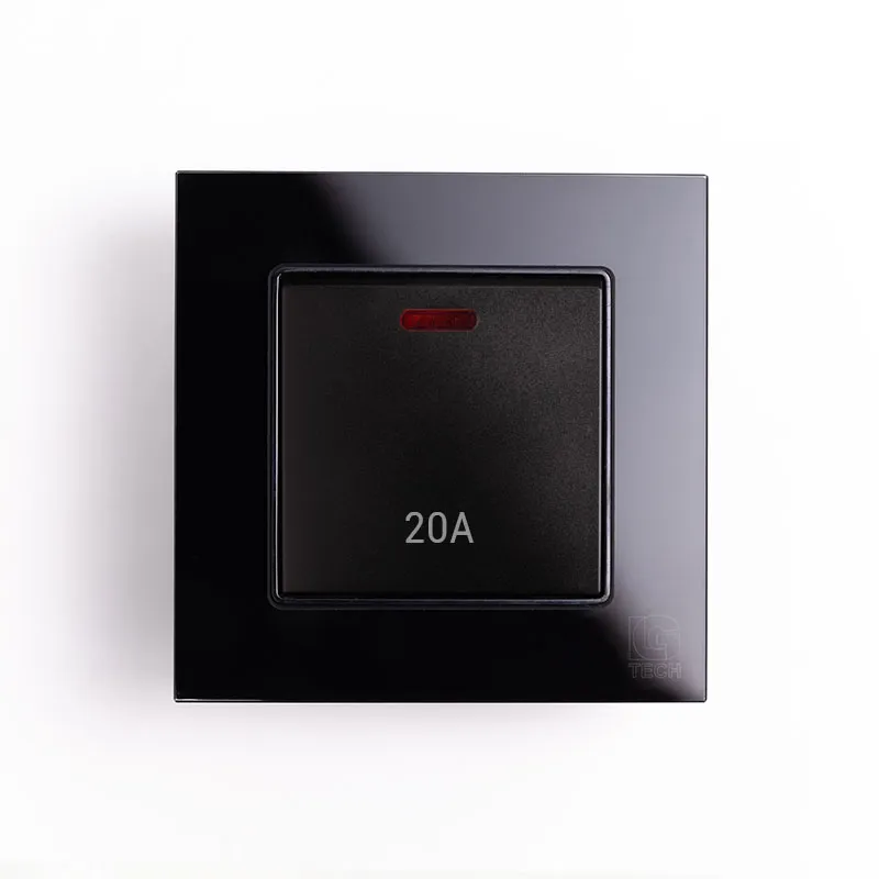 Công tắc nóng lạnh 20A viền kính màu đen LG-F71B-024