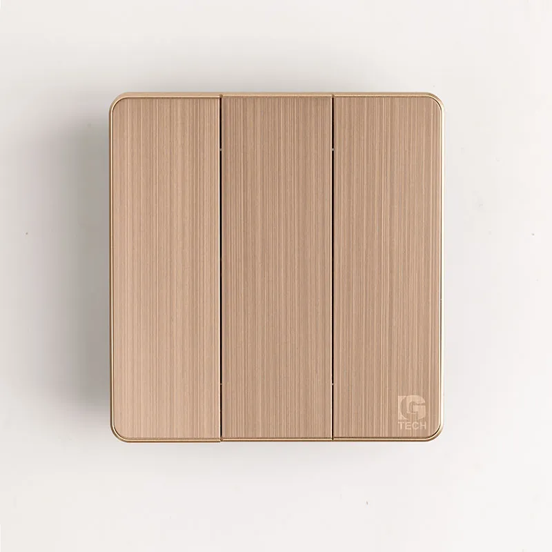 Công tắc 2 chiều 3 nút tràn viền vàng đồng LG-AB-L-003N - 2