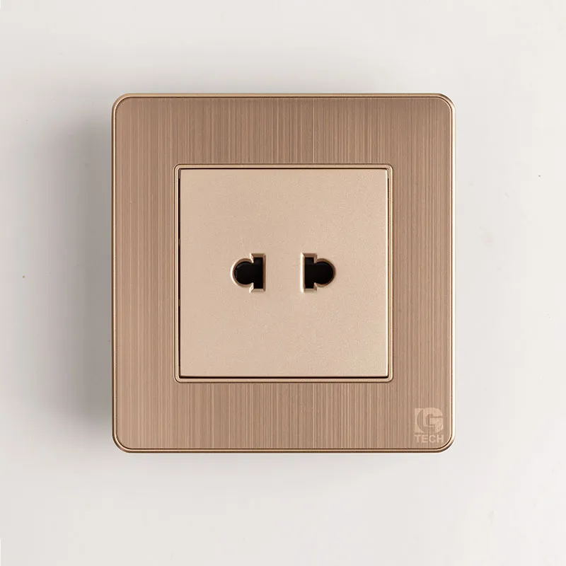 Ổ cắm 2 chấu màu vàng đồng LG-AB-L-050